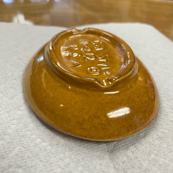 Vintage MCM Cal Style Ashtray Trinket Jewelry Dish Orange Brown Smoking Collect - Picture 7 of 11